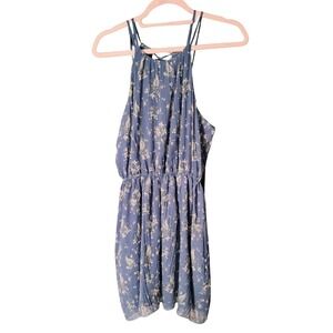 Abercrombie & Fitch Womens Small Blue Paisley Floral Halter Mini Dress